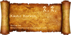 Kautz Korvin névjegykártya